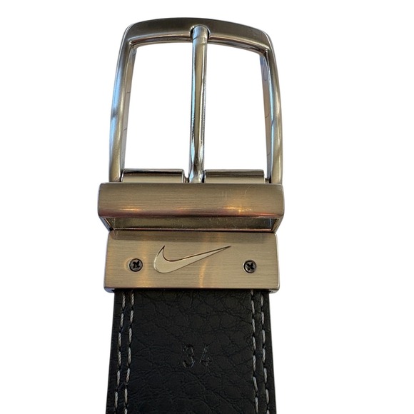 Nike Black And White Double Row Stitch Reversible Golf Belt, Small (34), NWOT - Picture 6 of 7